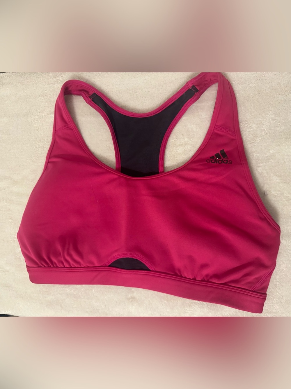 ADDIDAS HOT PINK & BLACK SPORTS BRA SZ LARGE GOOD CONDITION!!!